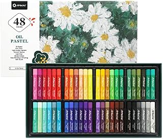 Artecho Oil Pastels Set of 48 Colors, Soft Oil Pastels for Art Painting, Drawing, Blending, Oil Crayons Pastels Art Supplies for Artists, Beginners, Students, Teachers