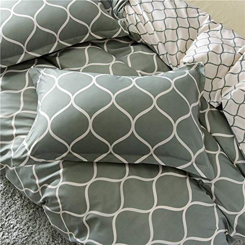 Parure de lit housse de couette gris 180x210 cm avec motif géométrique moderne