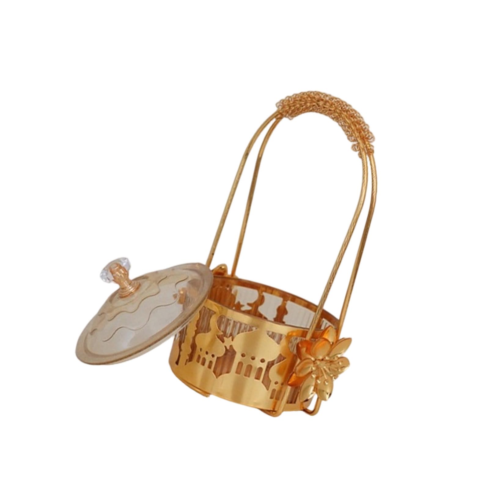 Decorative Metal Serving Tray for Kitchen Accent and Snacks Presentation Candy Food Storage Container Nonslip Serving Tray