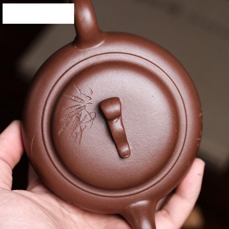 Théière Chinoise en Argile Violette créative de 240 ML, fabriquée à la Main avec Filtre, en Terre Cuite Violette Brute. Service à thé Chinois Zisha. Infuseur à thé en Vrac.