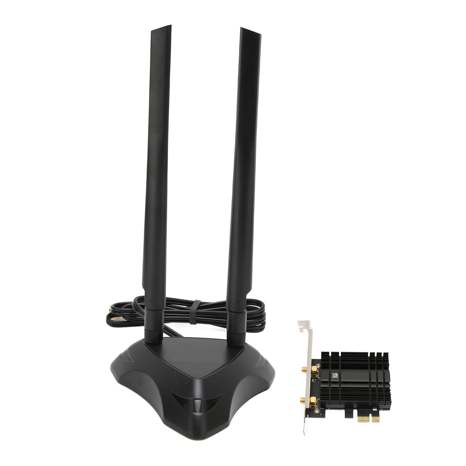 Scheda WiFi WiFi 6E AX210NGW PCIe, Adattatore WiFi PCIe 5400Mbps Bluetooth5.2 Tripla Banda con Base Antenna Magnetica 6dBi, Supporto OFDMA e AX MU Mimo