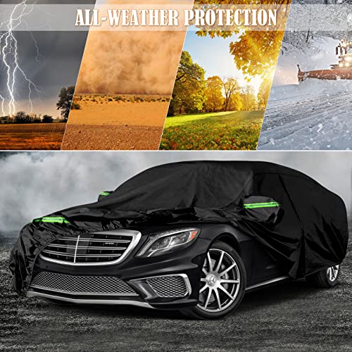 Image of Waterproof Car Covers Replace for 2006-2025 Mercedes Benz S-Class S250 S300 S350 S400 S450, 6 Layers All Weather Car Cover with Zipper Door for Snow Rain Dust Hail Protection (S-Class)