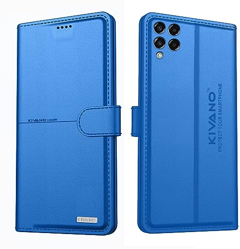 Image of KIVANO Compatible with Samsung Galaxy M33 5G Flip Cover | Leather Finish | Inside Pockets & Inbuilt Stand | Shockproof Wallet Style Magnetic Closure Back Cover Case