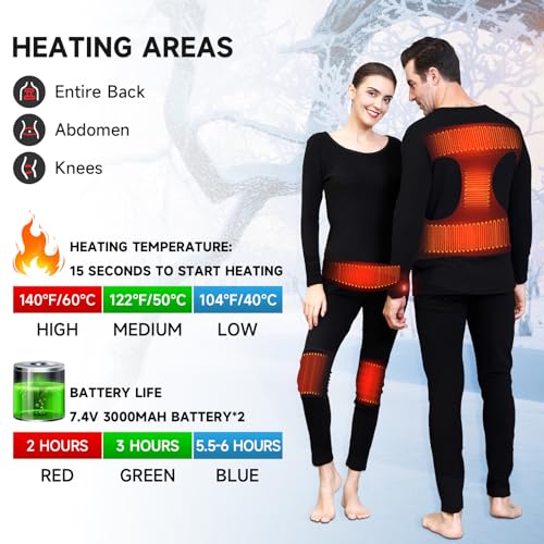LONHEO Heated Thermal Underwear Set for Men Women Electric Pants for Cold Winter Clothing Long Johns for Sports2