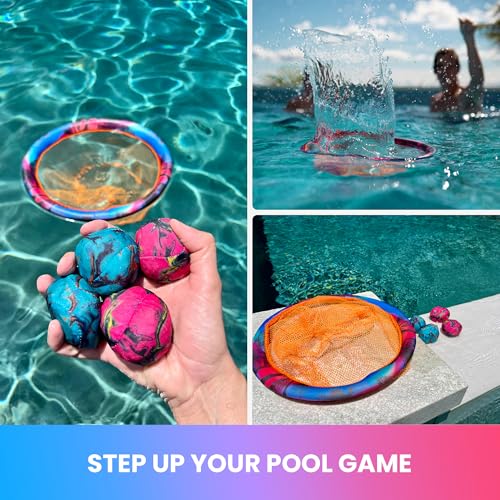 Waboba Dunk oder Dive Pool-Spielzeug-Wurfspiel – Schwimmringnetz und Tauchball-Set – für Schwimmbäder, Sommerspielzeug und Tauchspielzeugspaß – Kinder und Erwachsene ab 8 Jahren
