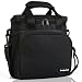 Insulated Lunch Bag S1/S2: InsigniaX Lunch Box/Cooler/Lunchbag for Adult Women Men Work School Picnic Kids Girls Boys With Strap Bottle Holder H: 10" x W: 5.1" x L: 9.2" (Standard, Black)