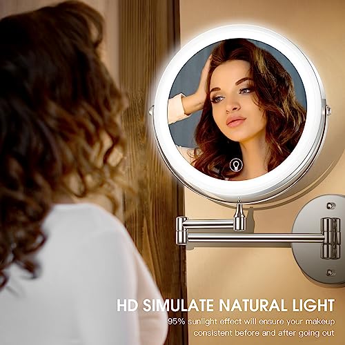 Mnient MM-N Wall Mounted Lighted Makeup Mirror thumb #6