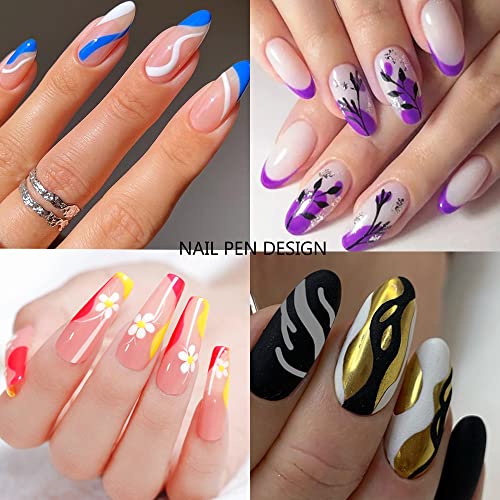 12Pcs 3D Nail Art Design Pens Set, Nail Art Drawing Pen Nail Art Spply Pens Manicure Polish Tools For Painting Nails Diy Nail Art Decoration Beauty (12 Colors) #TOP4