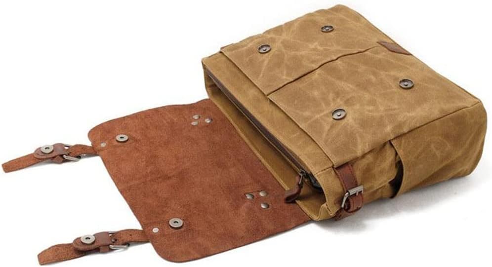 Canvas Horsehide Briefcase European And Men's Bag Retro Shoulder Crossbody Handbag