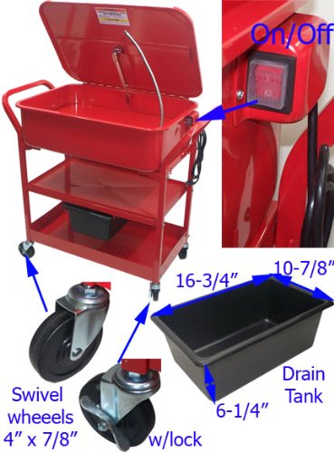20 Gallon Mobile Parts Washer Cart
