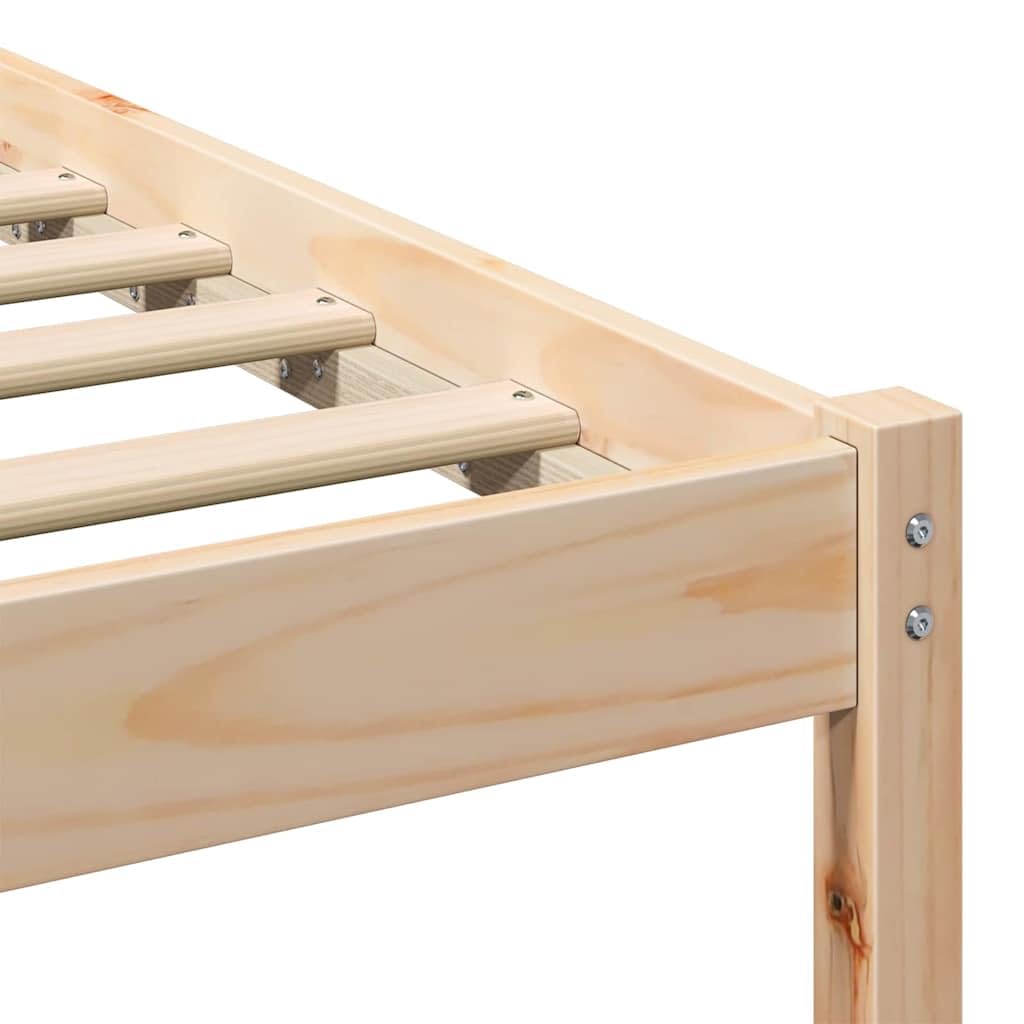 Solidne drewno sosnowe nowoczesna platforma Brązowy 75 x 190 cm