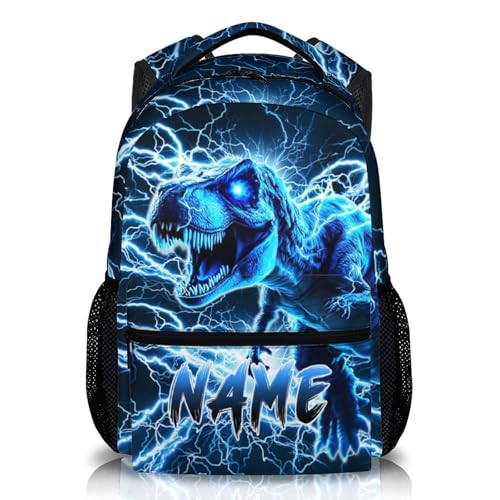 Dinosaur Backpack for Boys, Kids Custom Lightning Bookbag Gift wi...