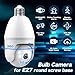 Noahcam Light Bulb Security Camera - 5g 2K Lightbulb Security Cameras Wireless Outdoor EseeCloud, 360 Front Porch Light Camera Screw in Light Socket 7/24 Motion Sensor Color Night Vision 2-Way Audio