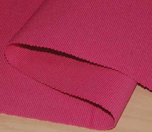 Image of HOME COLORS.IN Solid Color Texture Ribbed Cotton Table Runner for Dining Table, Teapoy, TV Table, Coffee Table, Center Table - Modern Dining Room - Table Decor Runner - 14 x 52 Inch - Pink