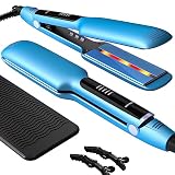 ESYEST Flat Iron Hair Straightener for Thick Curly Hair with Infrared Light Therapy, 2'' Wide Profes