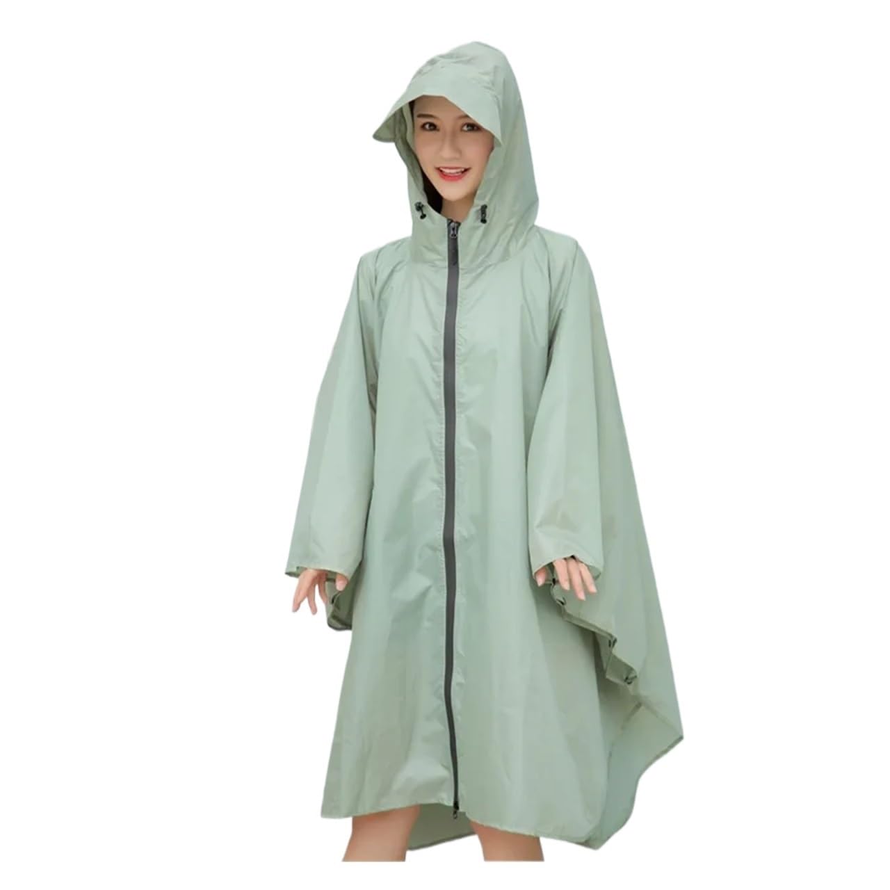 Impermeabile da donna, stile lungo, da escursionismo, leggero, da ciclismo, zaino da uomo