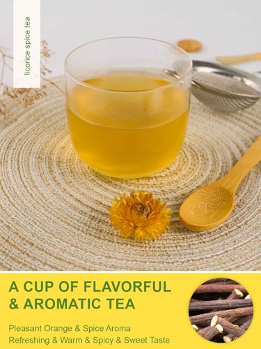 Image of TeeLux Licorice Spice Tea Bags, Licorice Root with Ginger & Cinnamon, Sweet & Spicy Taste, Caffeine Free, 80 Count