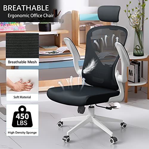 Sichy Age Ergonomic Chair With Headrest Big And Tall Office Chair Computer Desk Chair Swivel Desk Chair Adjustable Headrest Lumbar Support Office Chair 450 Lbs Heavy Duty Office Chair With Metal Base #TOP5