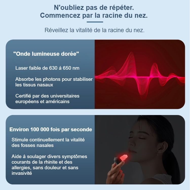 Sinezy Confort La thérapie par lumière rouge-Appareil instrument de thérapie par lumière infrarouge, favorise la respiration naturelle et soulage (2 Noir)