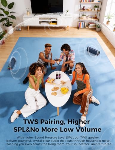 Image of Bluetooth Speaker, 20W HD Sound, Portable Wireless, IPX5 Waterproof, Up to 24H Playtime, TWS Pairing, for Home /Party /Outdoor /Camping /Beach Essentials, Electronic Gadgets, Birthday Gift (Navy)