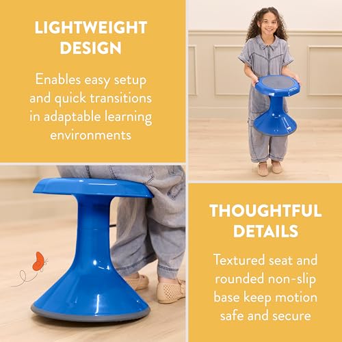 Image of Back2School Express Wobble Sensory Stool, 15in Seat Height, Flexible Seating, Blue