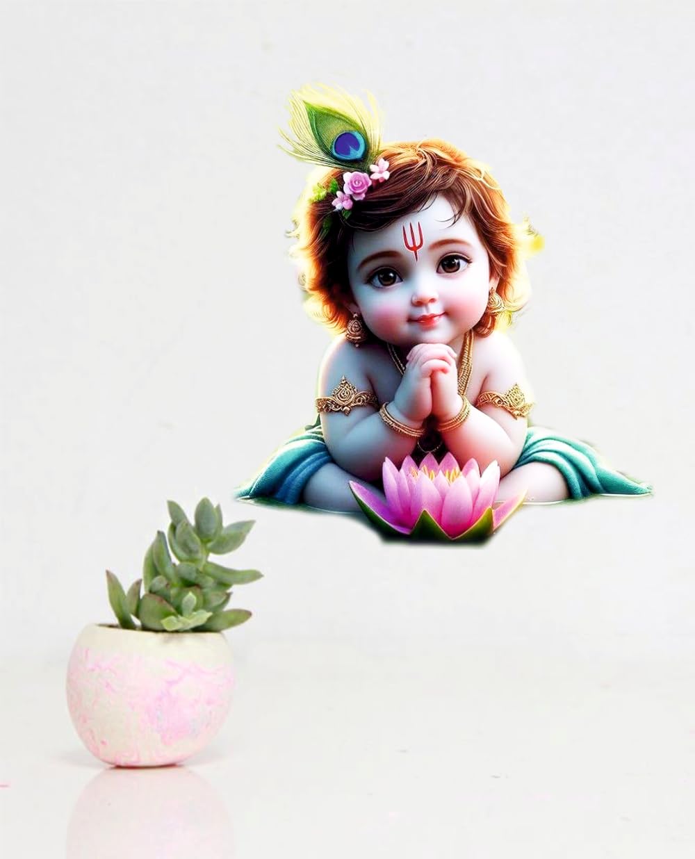 Akki World Cute Baal Krishna God Wall Sticker For Living Room< Pooja Room, Office Bedroom, (Size - 41 Cm X 45Cm) (B0CTMRT61K) Amazon Price History, Amazon Price Tracker