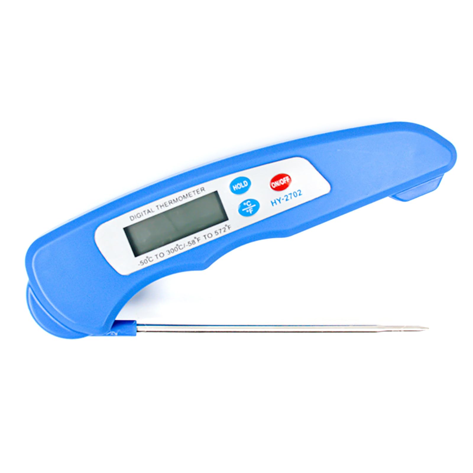 Apglsxy Blue Oven Safe Digital Food Thermometers With Foldable Tip For Meat Baking Frying Liquid Temperature Measurement And Storage Digital Foldable Food Temperature Gauges