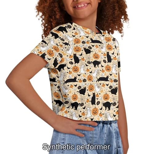 Image of 4th of July Shirt for Girls 7-8 Years US Flag Crop Tops Kids Outfit Independent Day Graphic Tee-