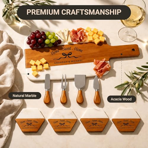 Tabla de cortar personalizada en madera con set de cuchillos miniatura 4