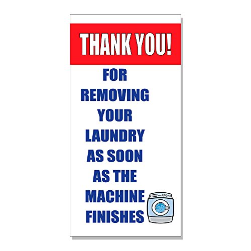 Thank You Removing Laundry Laundromat Decal Sticker Retail Store Sign - 4.5 x 12 inches
