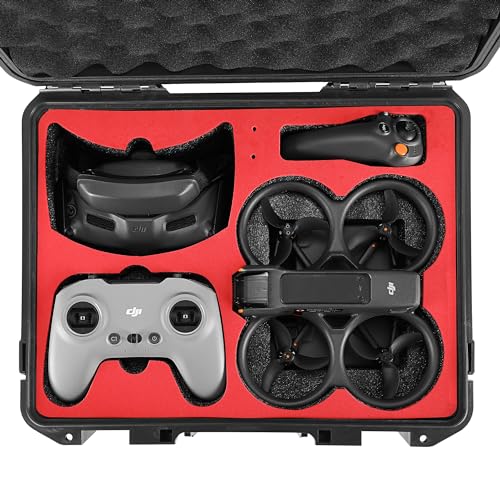 RCGEEK Hard Case for DJI Avata 2 Accessories, Large Capacity Waterproof Carrying Case for DJI Avata 2 Fly More Combo with DJI Goggles 3/RC Motion 3/FPV Remote Controller 3/Battery Charging Hub