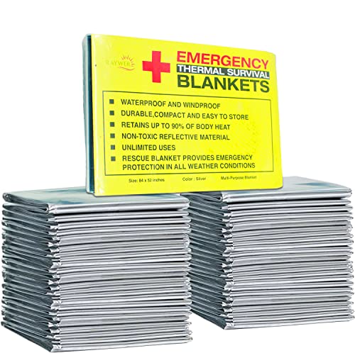 Rawyer Emergency Thermal Survival Blankets (10 Pack)
