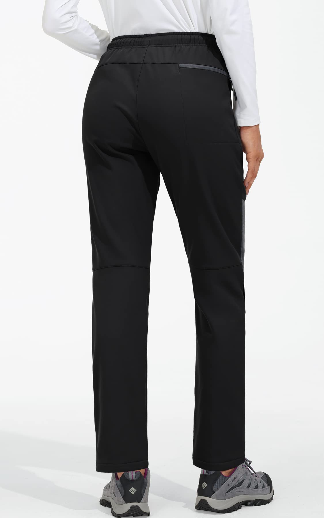 MOCOLY Pantaloni Trekking Donna Pantaloni Sci Invernali Impermeabili Felpati Termici Softshell Pantaloni Tuta Larghi Pantaloni Sportivi da Cargo per Montagna e Sport Outdoor Lavoro