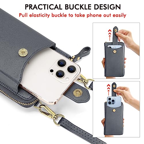 Image of Peacocktion RFID Crossbody Wallet Purse for Women Small Travel Cell Phone Purses Trendy Vegan Leather Bags with Card Slots