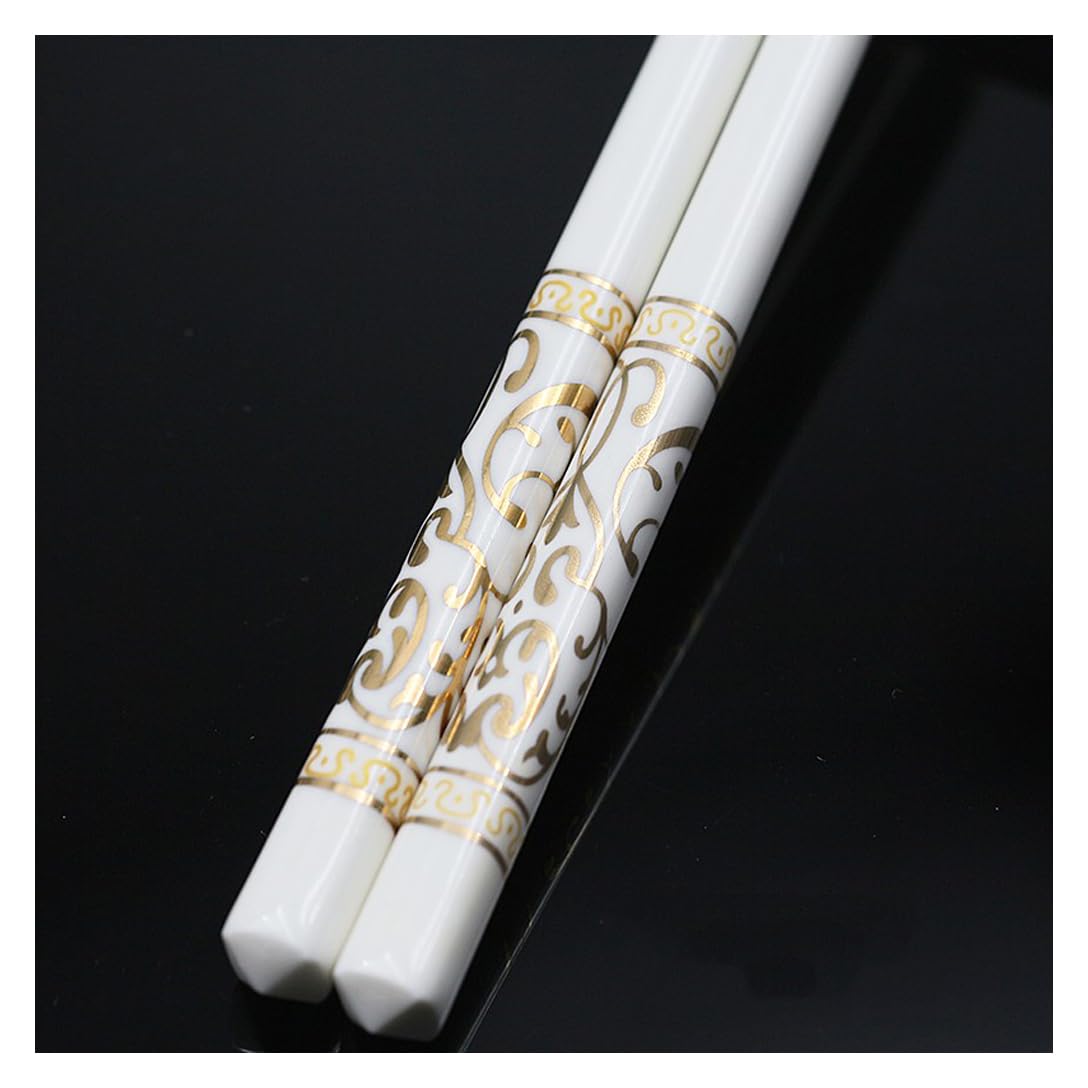 Baguettes en Porcelaine de qualité supérieure, 1 Paire de Baguettes réutilisables en céramique osseuse de Haute qualité, lavables au Lave-Vaisselle.，U