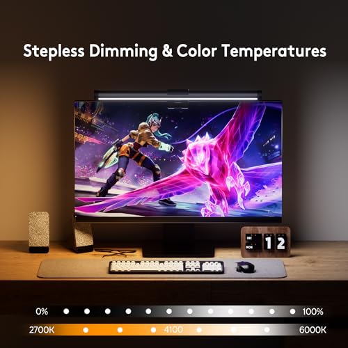 Image of Quntis Monitor Light RGB Backlight, Eye-Care Dual Light Computer Screen Lamp Desk Lamp, 16 Modes Dimmable Backlight, 3 Color Temperature Adjustable Brightness, No Glare Home Office Gaming