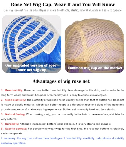 Image of Max Beauty Short Curly Cosplay Wig Men Adult Ombre Blue and White Anime Wig for Halloween + Free Cap