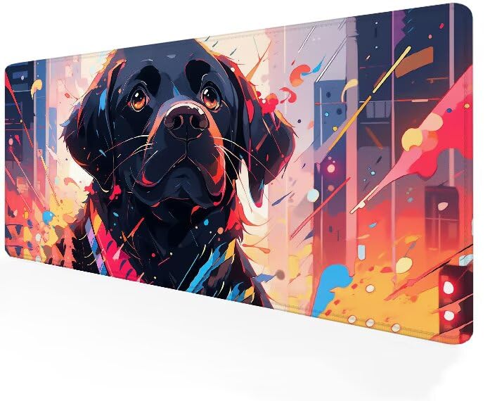 Tapis de souris chien XXL coloré idéal pour dynamiser le bureau des passionnés d'informatique