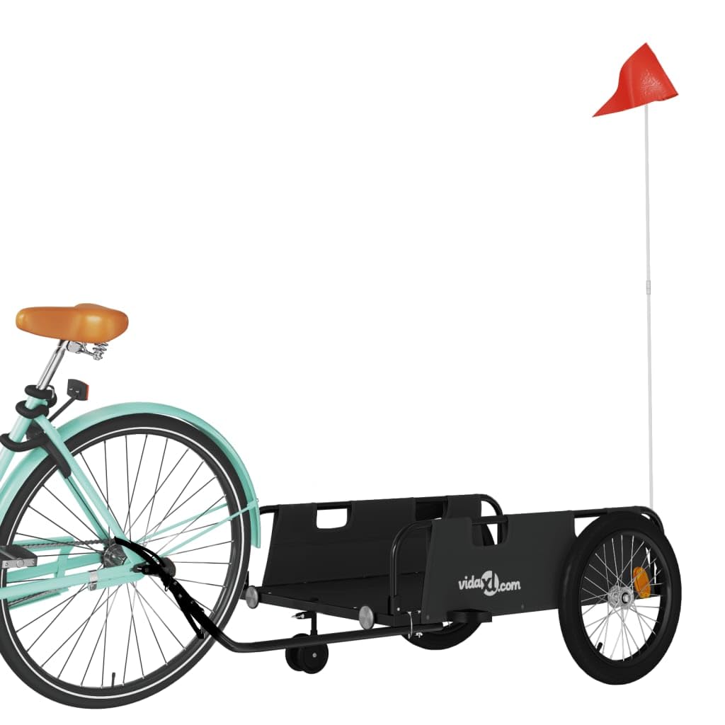 Genérico Remolque para Bicicletas Hierro y Tela Oxford Negro,Deportes,Actividades al Aire Libre,Ciclismo,Accesorios para Bicicletas,Remolques para Bicicletas,94199