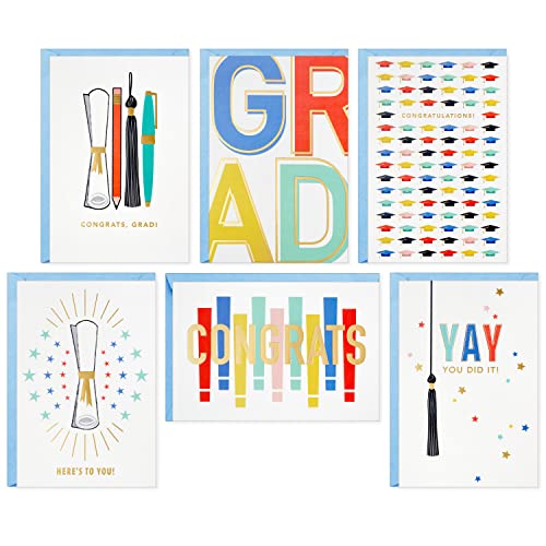 La Mejor Selección de Tarjetas de felicitación los más recomendados. 50 Hallmark - Tarjetas de graduación a granel, coloridas felicitaciones (36 tarjetas y sobres, 6 diseños)