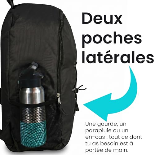 TECHMADE Sac à dos sport 40 x 30 x 15 cm - Idéal : bagages à main Ryanair, EasyJet, Vueling - Sac à dos Voyage/Sport/École, Unisexe, Léger et imperméable, Polyester, Multipoches latérales et avant – vue 4