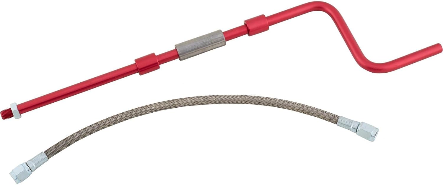 Speedway Motors Brake Bias Adjuster with 16 Inch Cable and Red Handle, Balance Bar Adjuster for Dual Master Cylinder Brake Systems, Cockpit Adjustable Brake Bias Control