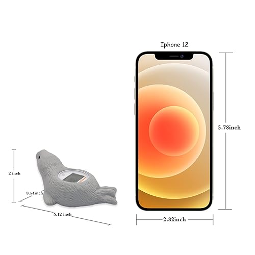 Miniatura 6 de Doli Yearning Termómetro digital para el baño del bebé con forma de foca Gris,Blanco