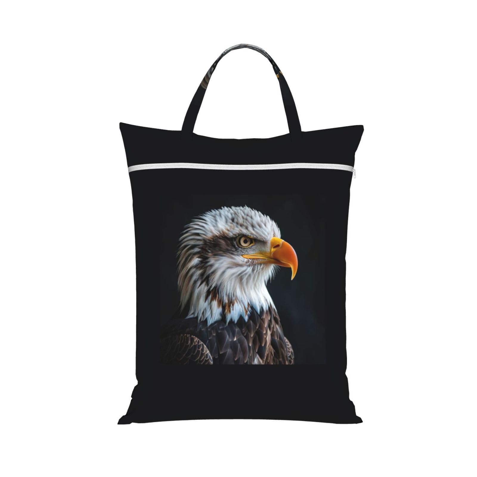 Pphgut 1 Pc Bald Eagle Print Travel Laundry Bag Portable Dirt Clothes Bags Daily Hiking Camping Vacation
