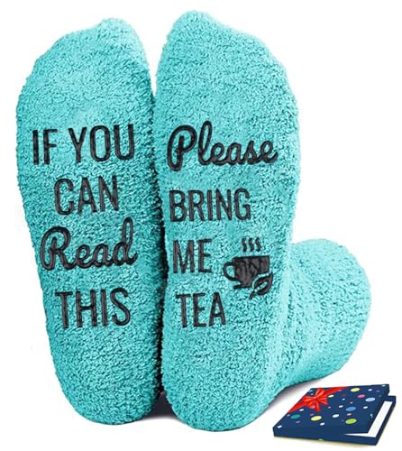AURIXTAL Tea Gifts for Women - If You Can Read This Bring Me Tea Socks