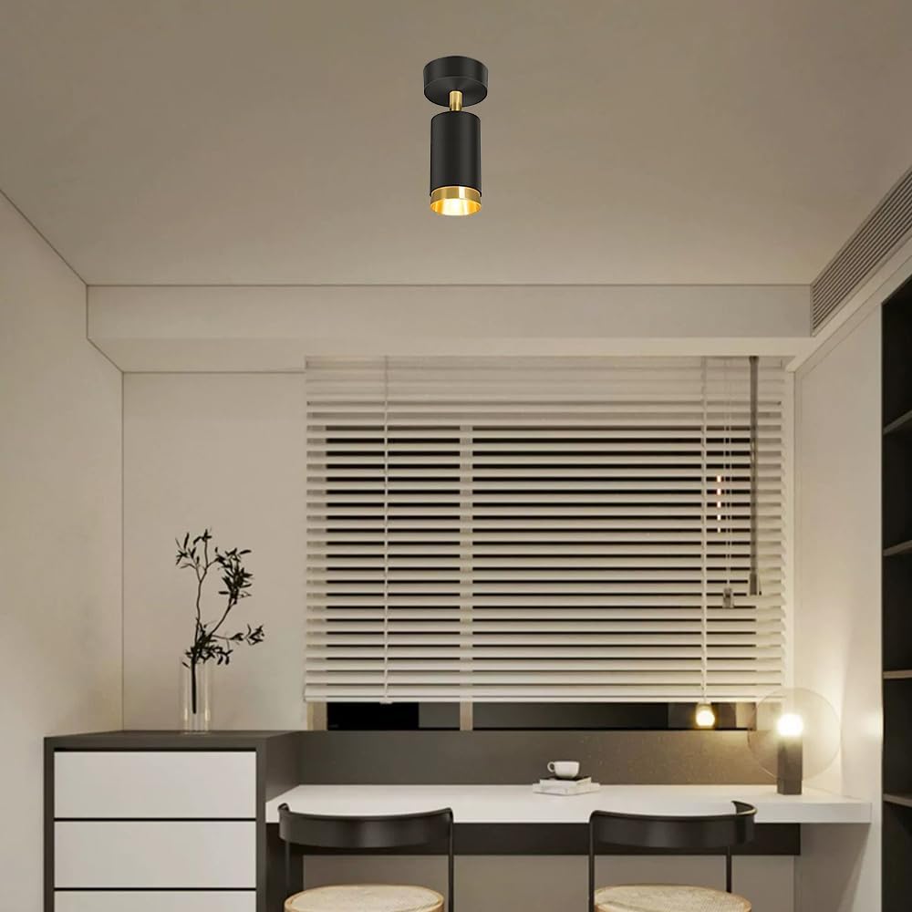 Metal Ceiling Spotlight Adjustable Spotlight Directional Spot Lights, Indoor Bright Accent Fixture Ceiling Light Fixtures for Hallway Porch, GU10 Hardwired Modern Nordic Ceiling Light
