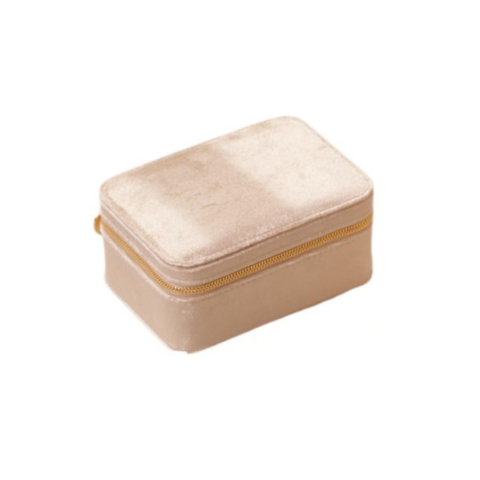 Scatola Portagioie Portagioie da Viaggio Organizzatore di Gioielli Lusso con Cerniera for collane, Anelli e Orecchini Scatola Porta Gioielli(Beige)