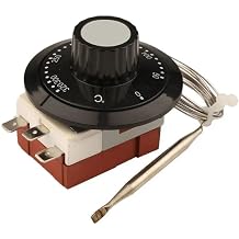 Einstellbarer Temperaturregler Schalter 50-320 C 3-poliger Knopf Thermostat  berhitzungsschutz Metallsonde f r Kessel Warmwasserbereiter  fen Fritteusen Genaue Temperaturregelung Design