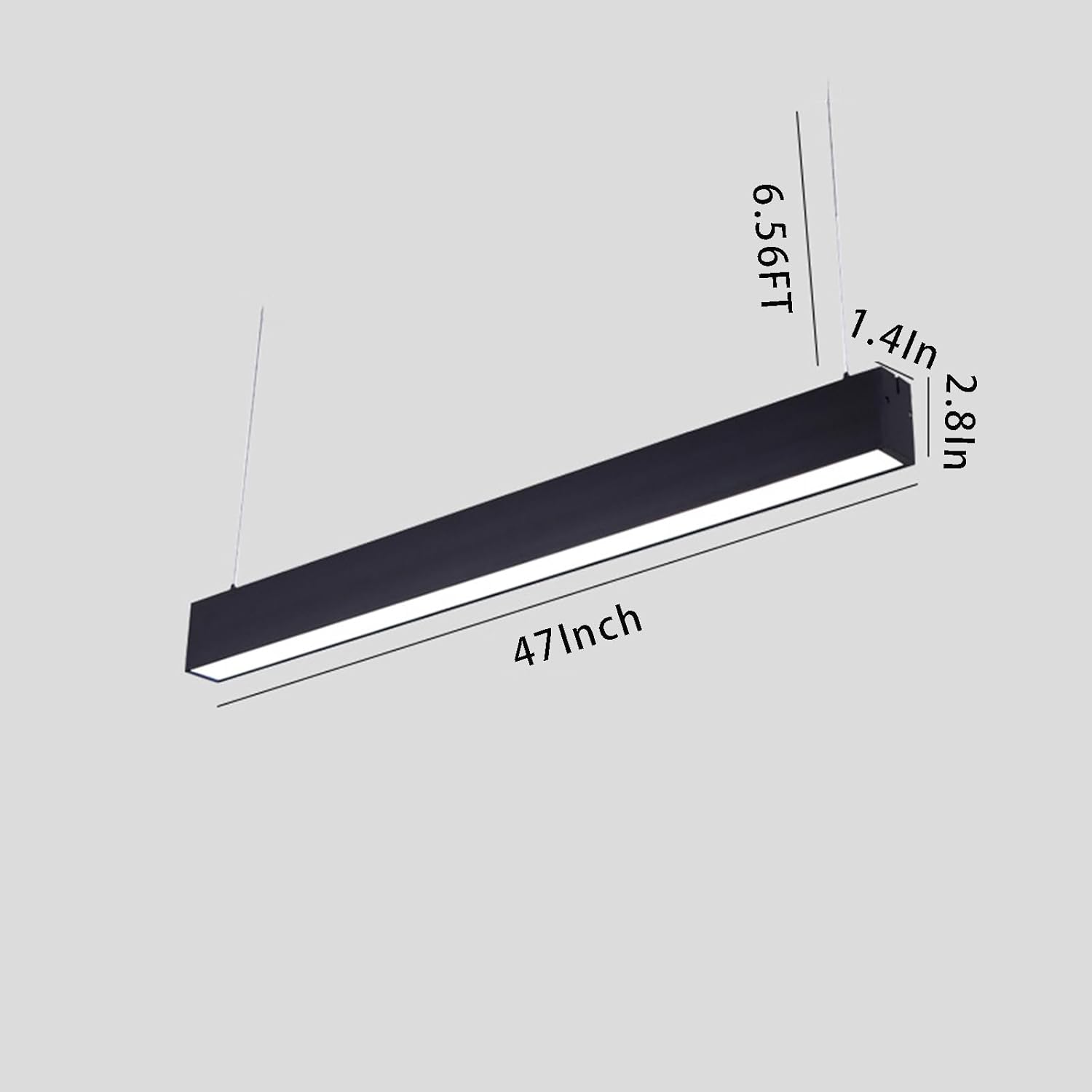 47 Inch Linear Pendant Light,4000K LED Lighting Fixture,Modern Chandelier Lamp for Office,Conference Room,Kitchen Island,Gym, Dining Room（1Pack）
