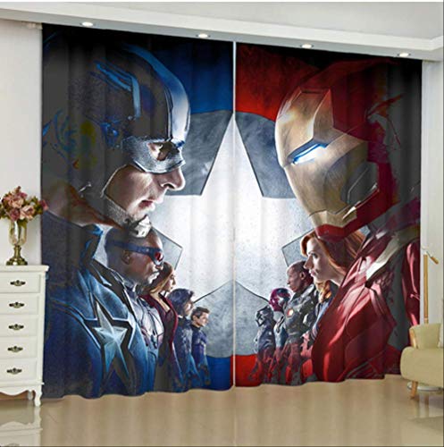 Les Rideaux Avengers Pour Fenêtre Marvel Fer Man Batman Stores Finis Rideaux Rideaux Rideaux Stores Salle De Salon Largeur 250cm - Hauteur175cm un